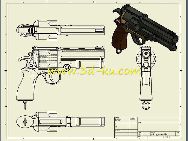 Hellboy PROP枪模型的图片1