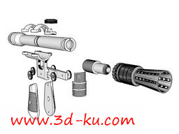 3D打印模型汉·索罗的DL-44改装部件（2）的图片