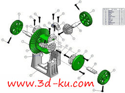 3D打印模型函齿轮系统的图片