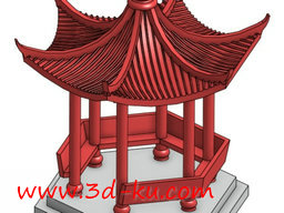3D打印模型中国风亭子的图片