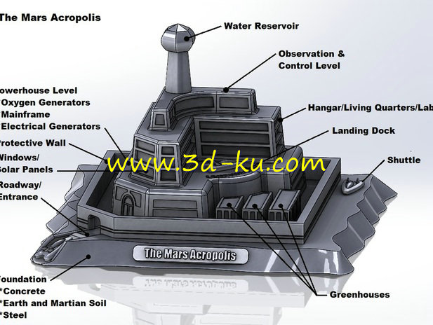 雅典城造型的装饰物品模型的图片1