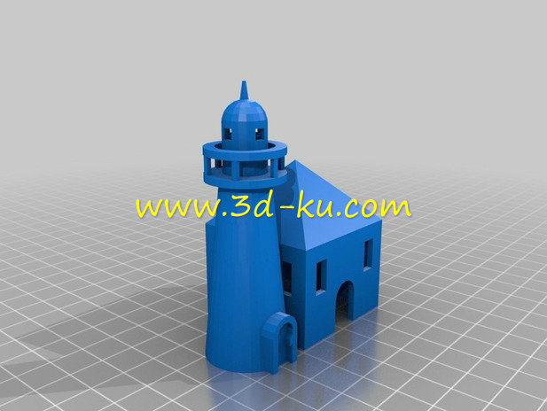 白色与红色的间错房子模型的图片2