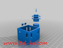 3D打印模型白色与红色的间错房子的图片