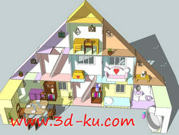3D打印模型童话中的房屋，很温馨的图片
