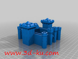 3D打印模型是一座14世纪带护城的图片