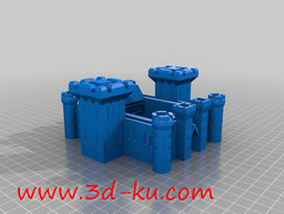 3D打印模型是一座14世纪带护城的图片