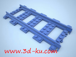 3D打印模型乐高火车的轨道，有它的图片