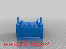 3D打印模型很有城堡特色的火车站的图片