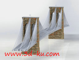 3D打印模型美国最老的悬索桥之一的图片