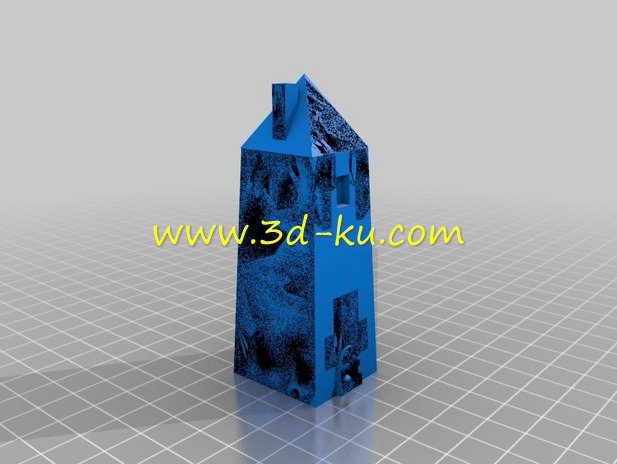 中世纪风格的带有烟囱的农舍模型的图片1