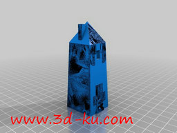 3D打印模型中世纪风格的带有烟囱的农舍的图片