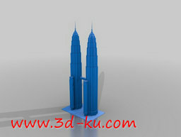 3D打印模型吉隆坡双子塔，是马来的图片