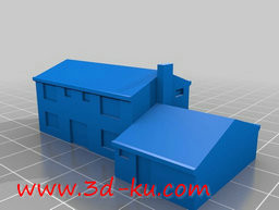 3D打印模型主楼与副楼紧紧地连接的图片