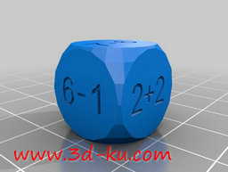 3D打印模型带方程式的骰子的图片