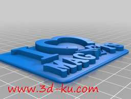 3D打印模型上面是我爱磁铁的英文的图片