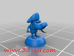 3D打印模型头戴紫色海盗帽，一脸的图片