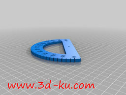 3D打印模型半圆量角器的图片
