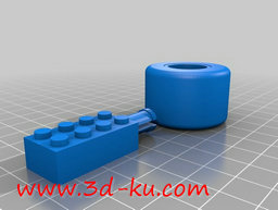 3D打印模型乐高玩具车的车轴和车的图片