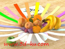 3D打印模型彩色长条水果碗的图片