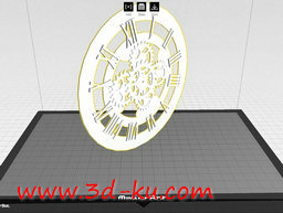 3D打印模型时尚的圆盘齿轮时钟的图片