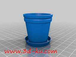 3D打印模型带有盛水装置的小花盆的图片