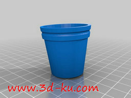 3D打印模型带有盛水装置的小花盆的图片