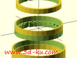 3D打印模型藏密筒环，内外紧密联的图片