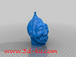 3D打印模型皱缩的头的图片
