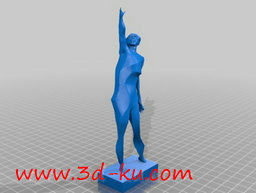 3D打印模型一张举臂呐喊的半抽象的图片