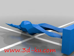 3D打印模型一张举臂呐喊的半抽象的图片