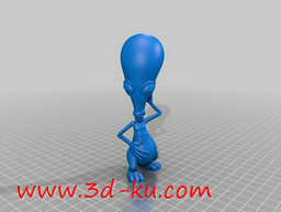 3D打印模型想象中的外星人的雕像的图片