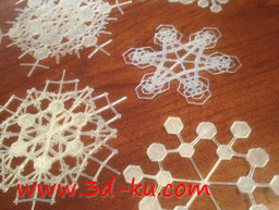 3D打印模型不同样子的雪花的图片