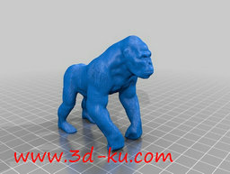 3D打印模型正在张望的大猩猩的图片