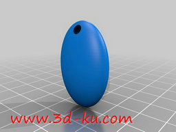 3D打印模型漂亮的椭圆吊坠的图片