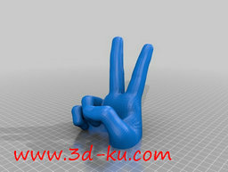 3D打印模型带和平标志的剪刀手的图片