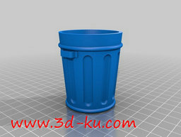3D打印模型带盖的垃圾箱的图片