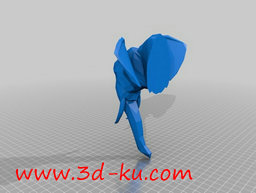 3D打印模型大象头墙饰的图片