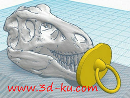 3D打印模型恐龙头吊坠的图片
