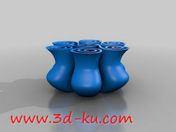 3D打印模型连接在一个漩涡上的七的图片