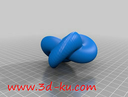 3D打印模型三个彼此缠绕的圆环的图片