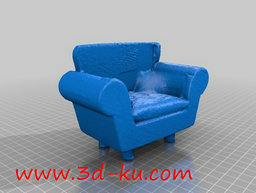 3D打印模型带坐垫的软沙发的图片