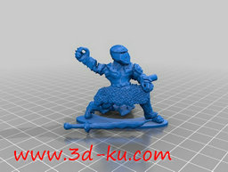 3D打印模型踩滑板的战士的图片