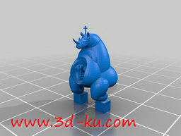 3D打印模型脑袋上顶着十字架的犀的图片