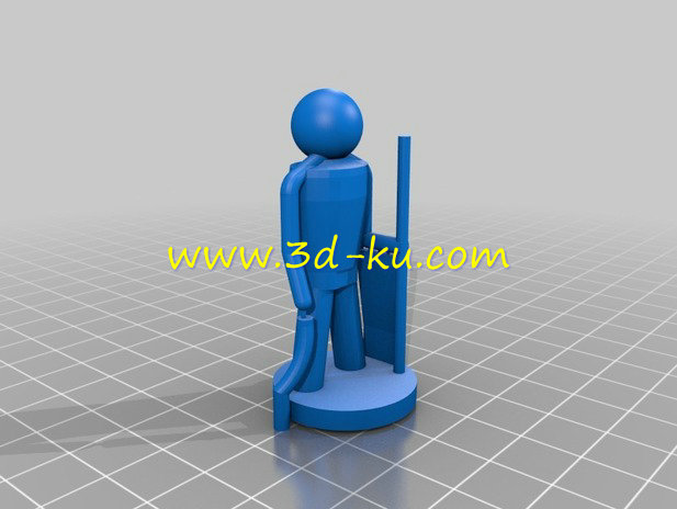 手持木棍的光头男模型的图片1