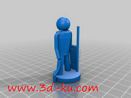 3D打印模型手持木棍的光头男的图片