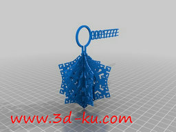 3D打印模型精美十字雪花装饰的图片
