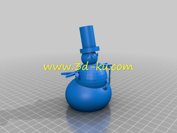 戴着礼帽拄着拐杖的雪模型的图片1