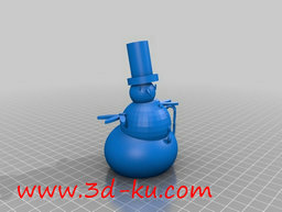 3D打印模型戴着礼帽拄着拐杖的雪的图片