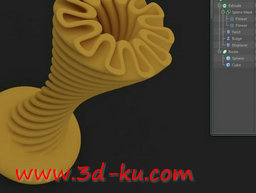 3D打印模型旋转的浪花花瓶的图片