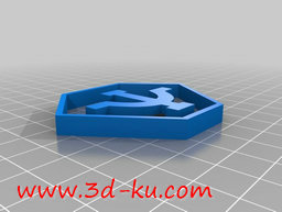 3D打印模型船锚造型的徽章的图片